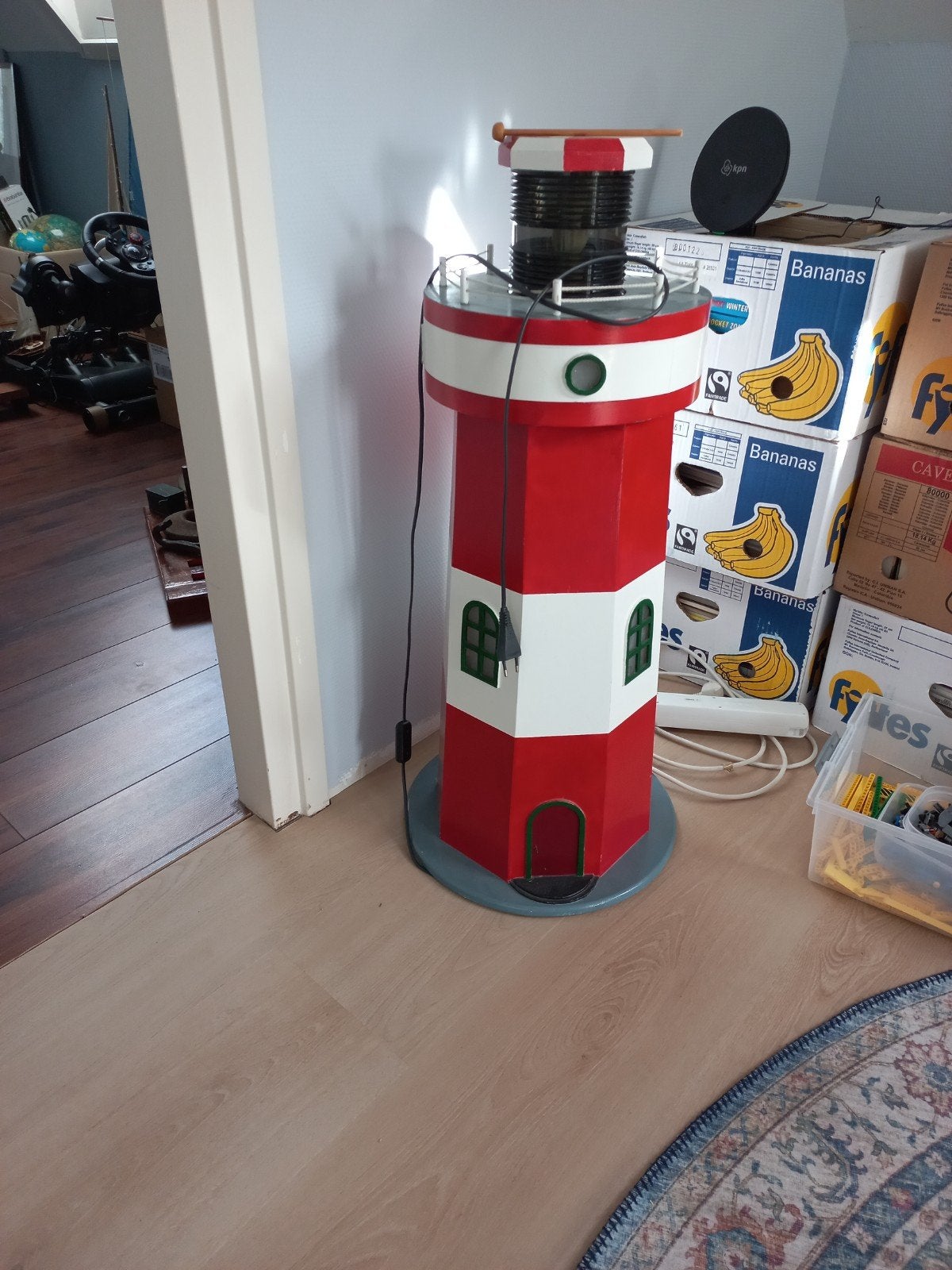 vuurtoren ter decoratie met licht, Ophalen