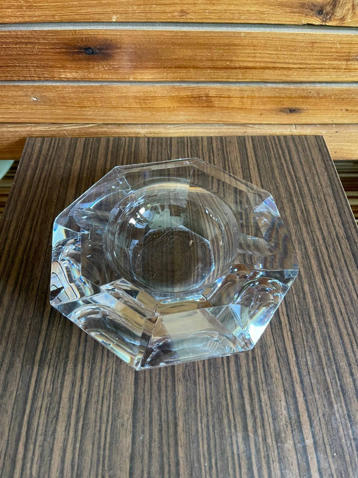 Vintage Kristal Val Saint Lambert asbak gefacetteerd, Antiek en Kunst, Ophalen of Verzenden