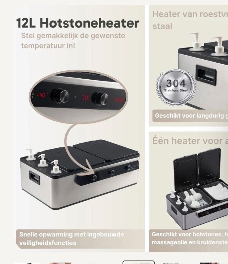 4 in 1 Hotstoneheater 12 Liter met Oliewarmer, Ophalen, Zo goed als nieuw, Apparaat