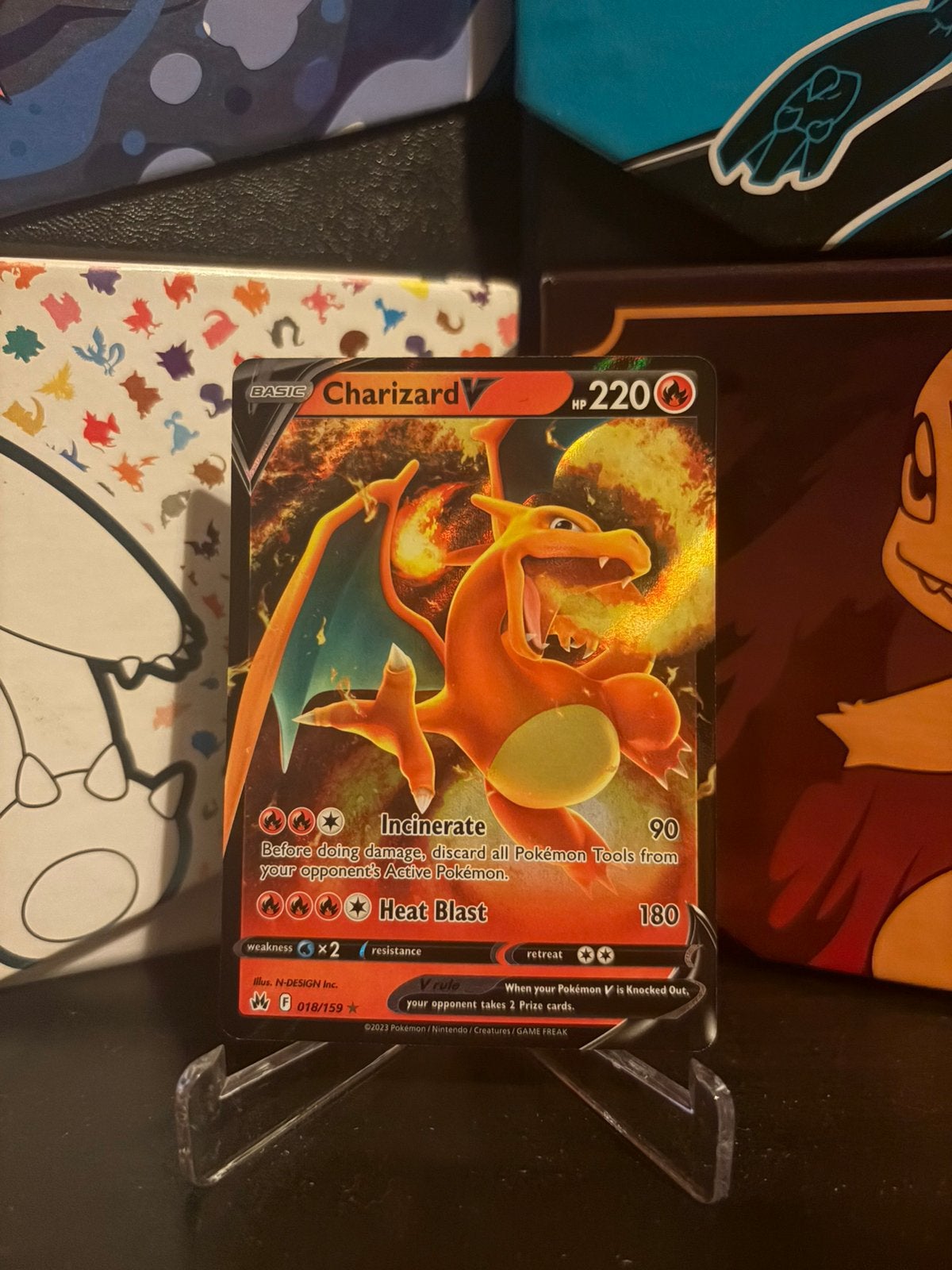 Pokemon - Charizard V - Brilliant Stars - #018/159 - NM, Verzenden, Zo goed als nieuw, Losse kaart, Foil