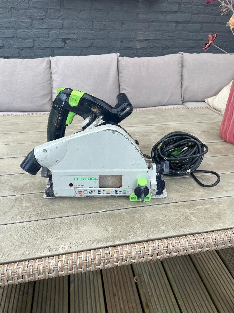 Festool TS 55 EBQ invalzaag, Gebruikt, Invalzaag, Ophalen of Verzenden, 30 tot 70 mm