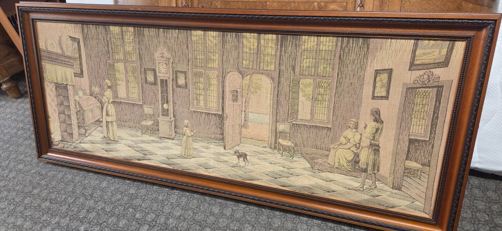 20e eeuws geweven gobelins. 1,80x0,675 cm, Antiek en Kunst, Ophalen