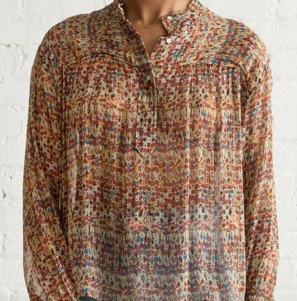 Isabel Marant Etoile India block print zijden blouse Fr 34++, Overige kleuren, Verzenden, Zo goed als nieuw, Maat 34 (XS) of kleiner