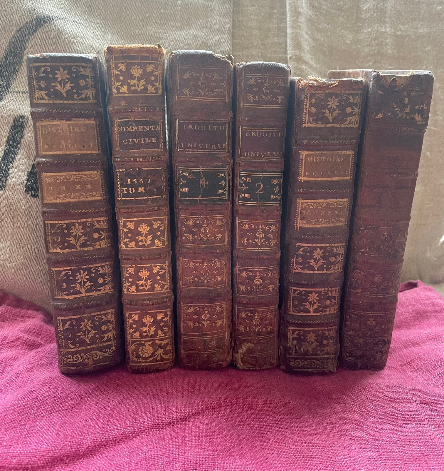 6 antieke Franse boeken 18e eeuw, Antiek en Kunst, Ophalen of Verzenden