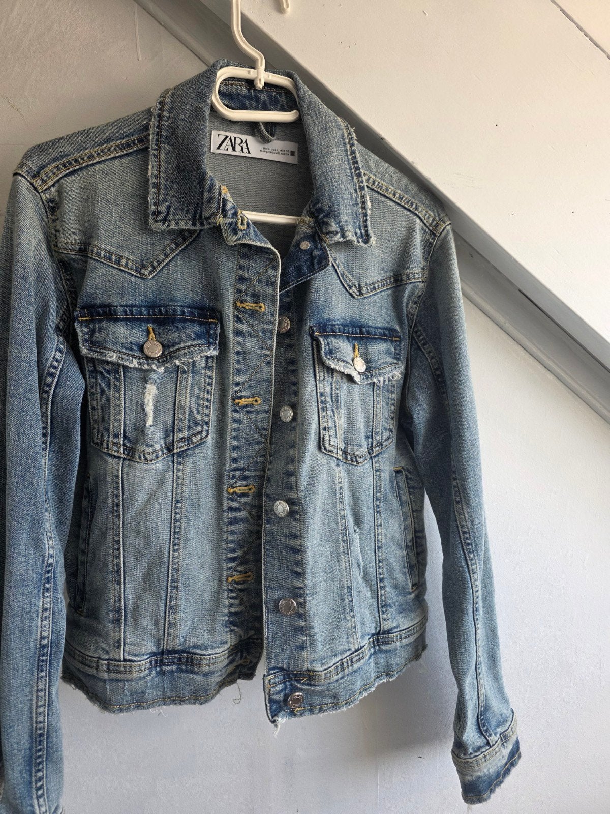 Zara spijkerjasje maat L, Blauw, Zara, Maat 42/44 (L), Ophalen of Verzenden