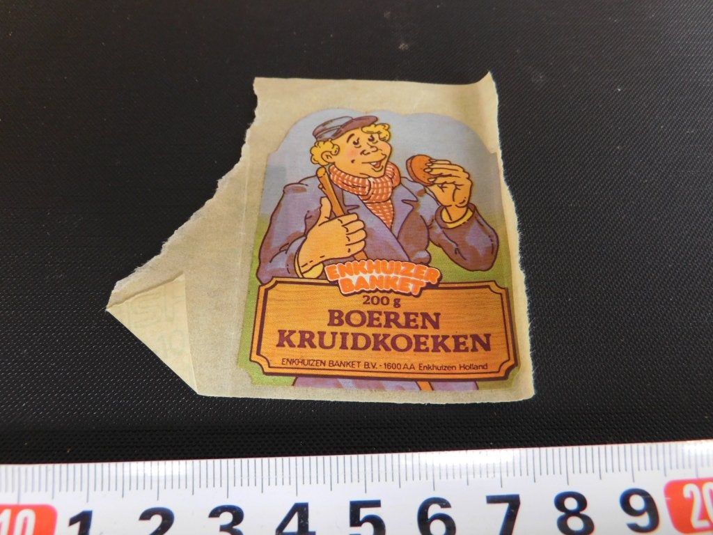 sticker strip boer koek enkhuizer banket kruidkoeken *, Verzamelen, Stickers, Ophalen, Zo goed als nieuw