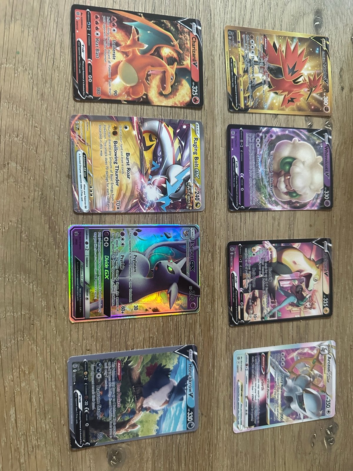 Pokémon V/VMAX/GX Kaarten Bundel - Charizard, Zapdos, Espeon, Ophalen, Gebruikt, Meerdere kaarten