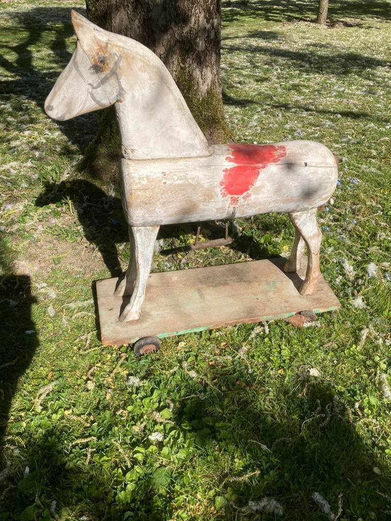 Oud frans houten hobbelpaardje, Ophalen