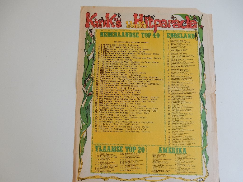 Kink's blinke Hitparade/Ned. Top 40 op1 Penny Lane/Beatles 1, Ophalen of Verzenden, Gebruikt, Boek, Tijdschrift of Artikel