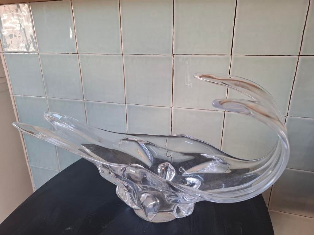 Glazen fruit schaal in unieke vorm murano kristal, Schaal, Ophalen of Verzenden, Overige vormen, Glas