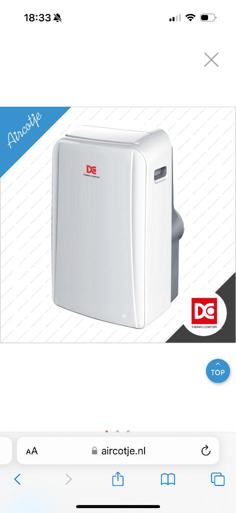 DC Thermo Comfort Mobiele airco TC-35-16, Ophalen, 3 snelheden of meer, Zo goed als nieuw, Koelen en Ontvochtigen