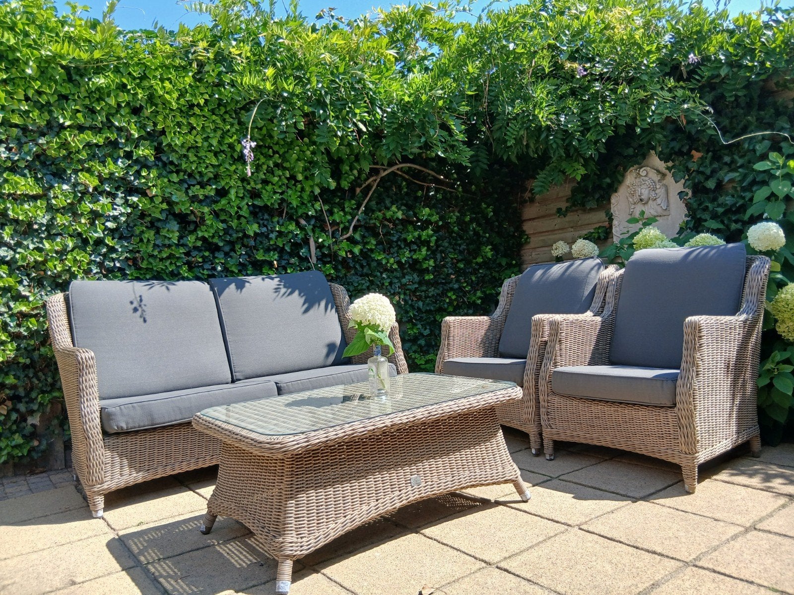 4 Seasons Outdoor Loungeset - Wicker met Kussens, 4 zitplaatsen, Ophalen of Verzenden, Loungeset, Wicker