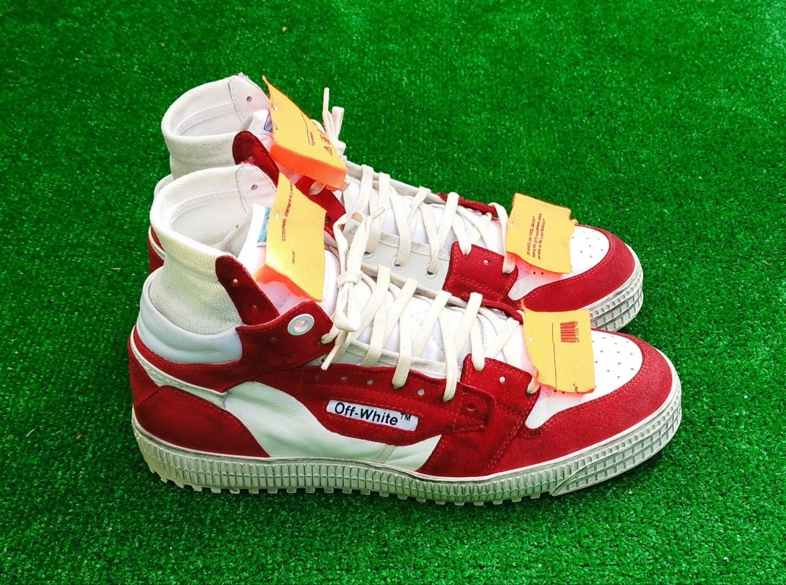 Off-White Sneakers Rood/Wit - Maat 46 - Zo goed als nieuw, Wit, Off White, Ophalen of Verzenden, Off White