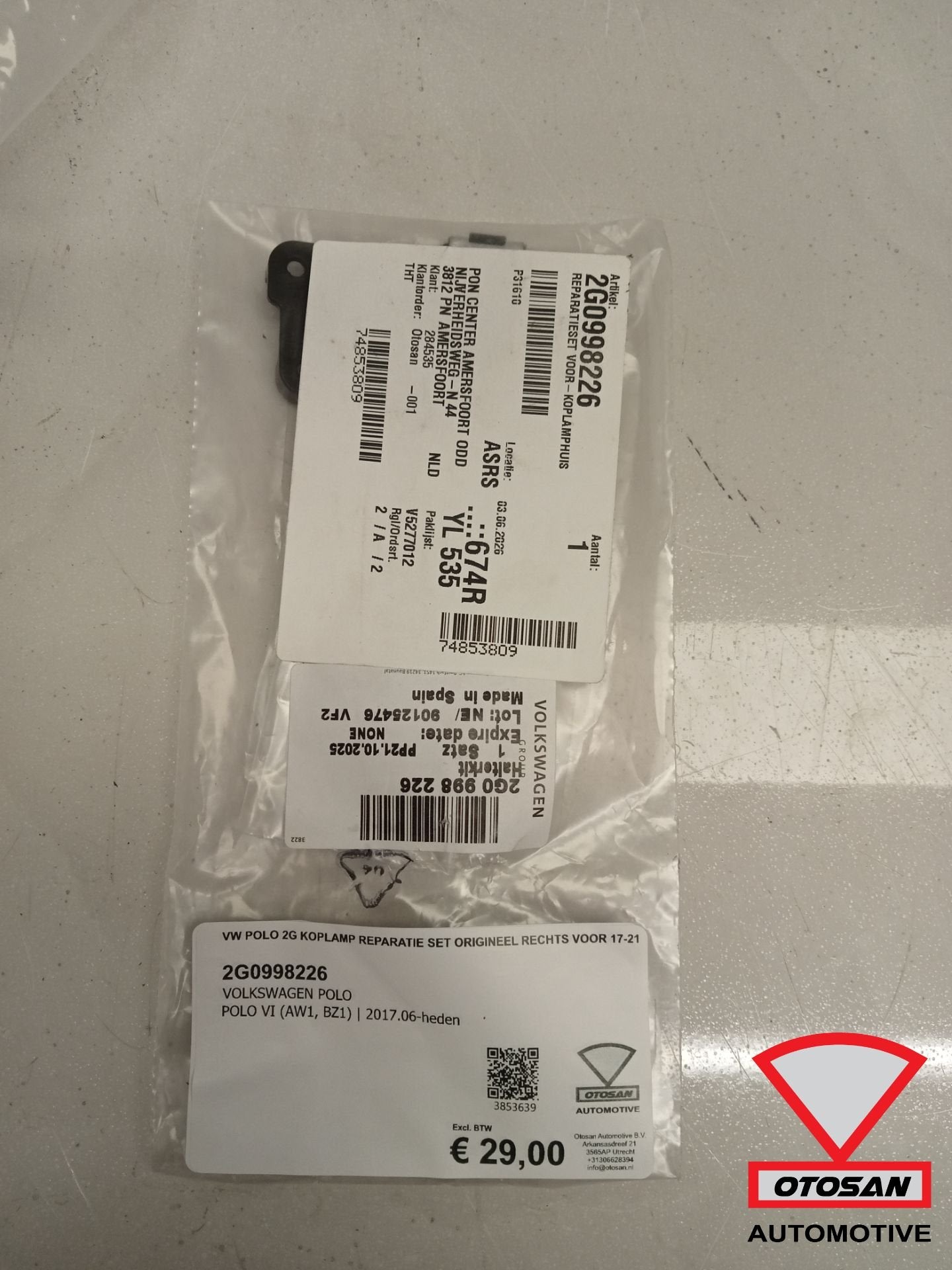 VW Polo 2G Koplamp Reparatie Set Origineel Rechts Voor 17-21, Gebruikt, Volkswagen, Volkswagen AG, Berliner Ring 2
38440  Wolfsburg, DE