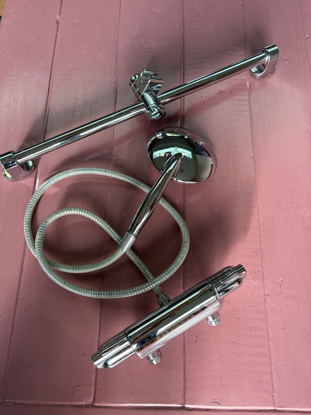 Grohe thermostaatkraan met douche en glijstang, Ophalen of Verzenden, Zo goed als nieuw, Chroom, Douche