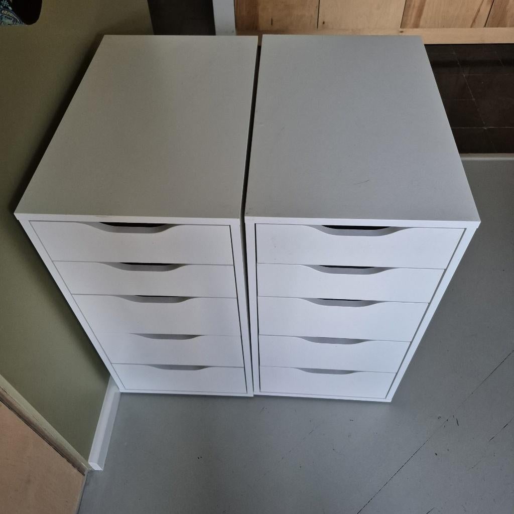 3 x Ikea Ladeblok Alex met lades, wit, 36x70 cm, Huis en Inrichting, Kasten | Ladekasten, Ophalen, Minder dan 50 cm, Gebruikt