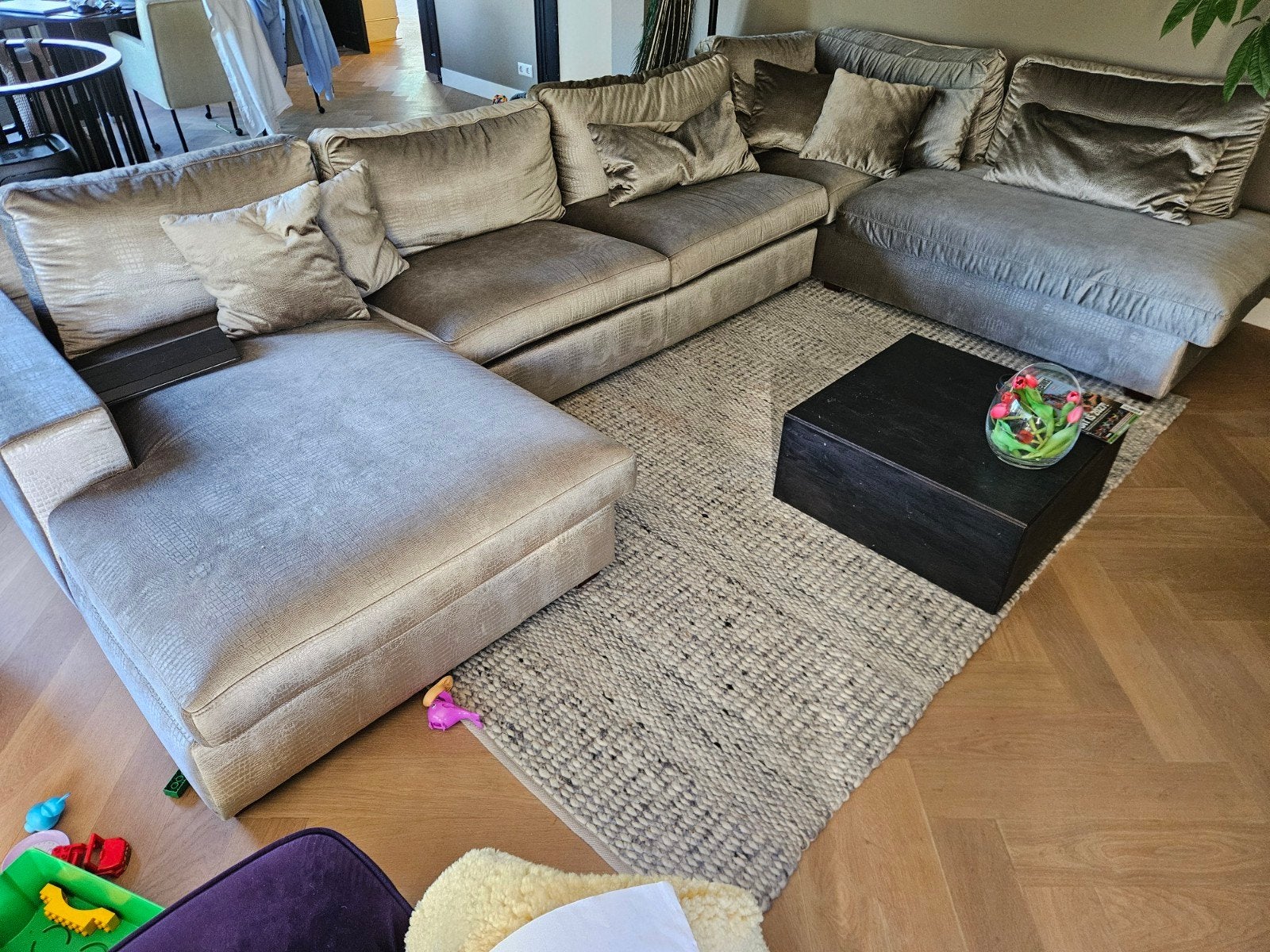 Rofra xxl u-bank velvet croco, Huis en Inrichting, Ophalen of Verzenden, Gebruikt, Stof, Erik Kuster