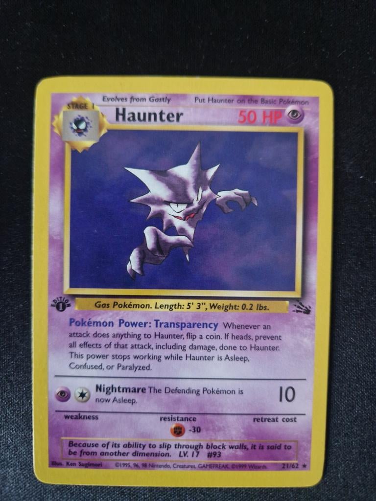 Haunter 1st edition Fossil Pokémon. Tcg wotc collect, Hobby en Vrije tijd, Verzamelkaartspellen | Pokémon, Ophalen of Verzenden