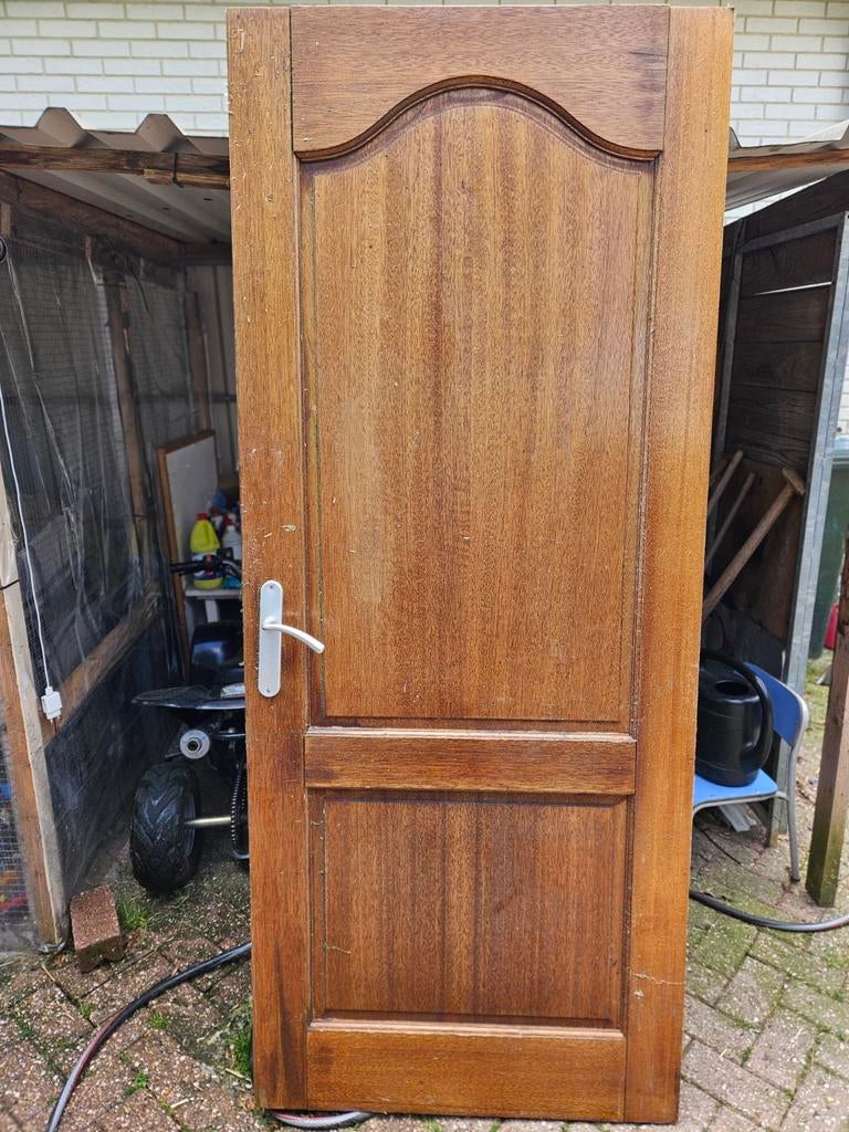 2 zware houten eiken deuren, Ophalen, Gebruikt, Binnendeur, 200 tot 215 cm