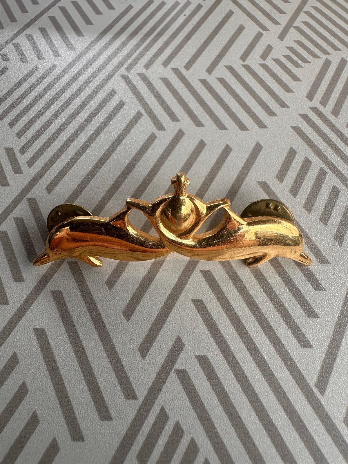 Gouden 'Flipper' embleem Onderzeedienst Koninklijke Marine, Ophalen of Verzenden, Marine, Nederland, Lintje, Medaille of Wings