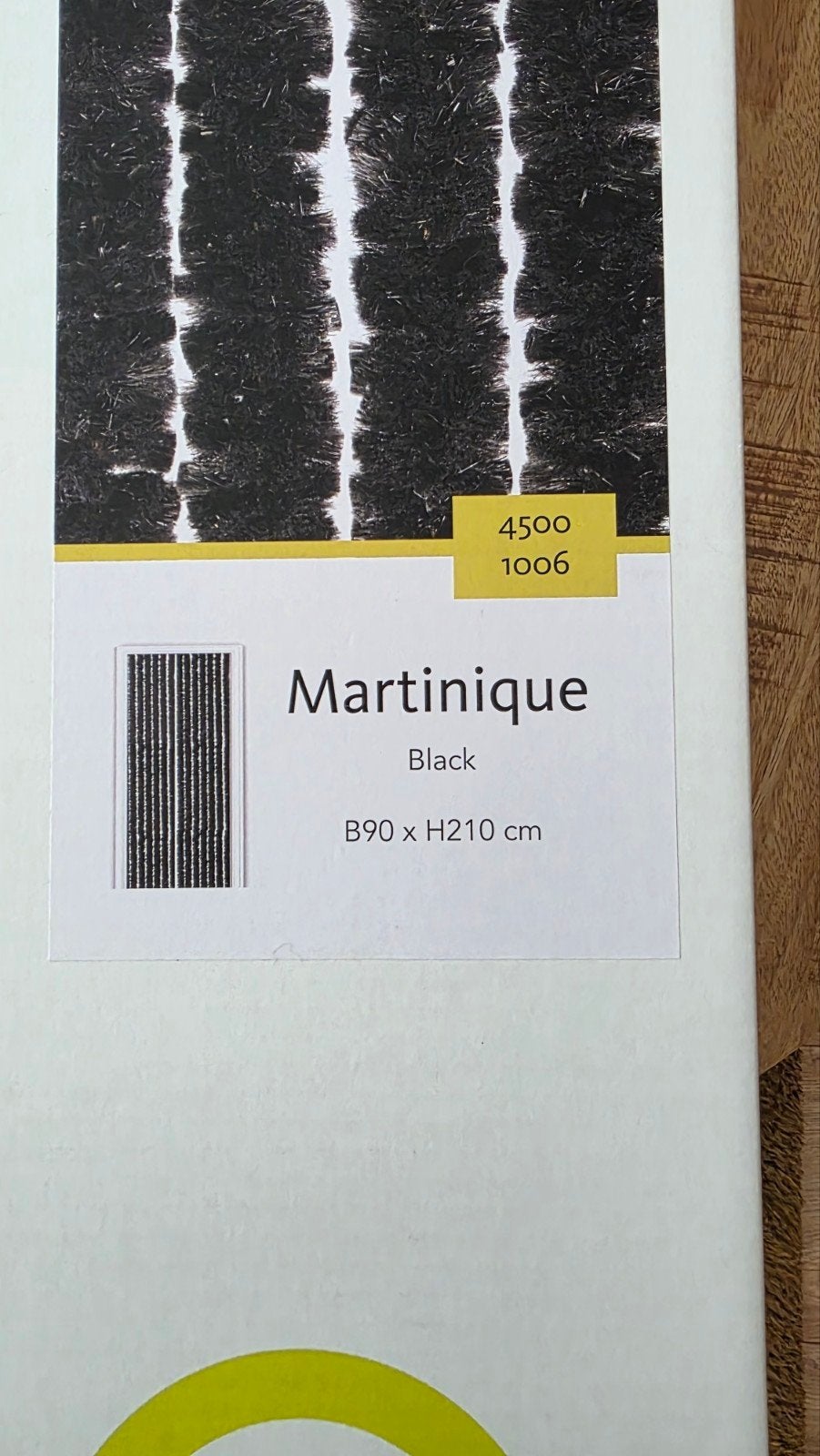 Deurgordijn Martinique Zwart B90 x H210 cm, Huis en Inrichting, Ophalen, Zwart, Nieuw, Vliegengordijn