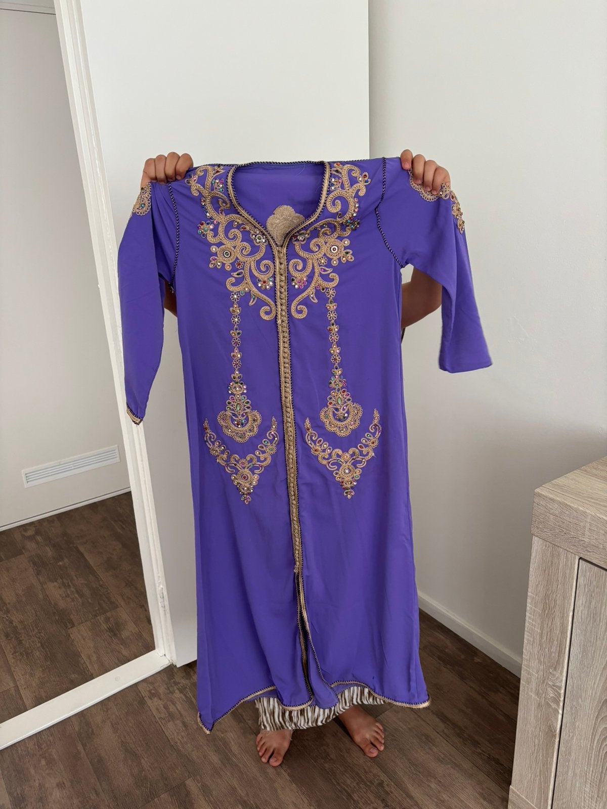 Marokkaanse kaftan, Maat 38/40 (M), Overige typen, Paars, Ophalen of Verzenden