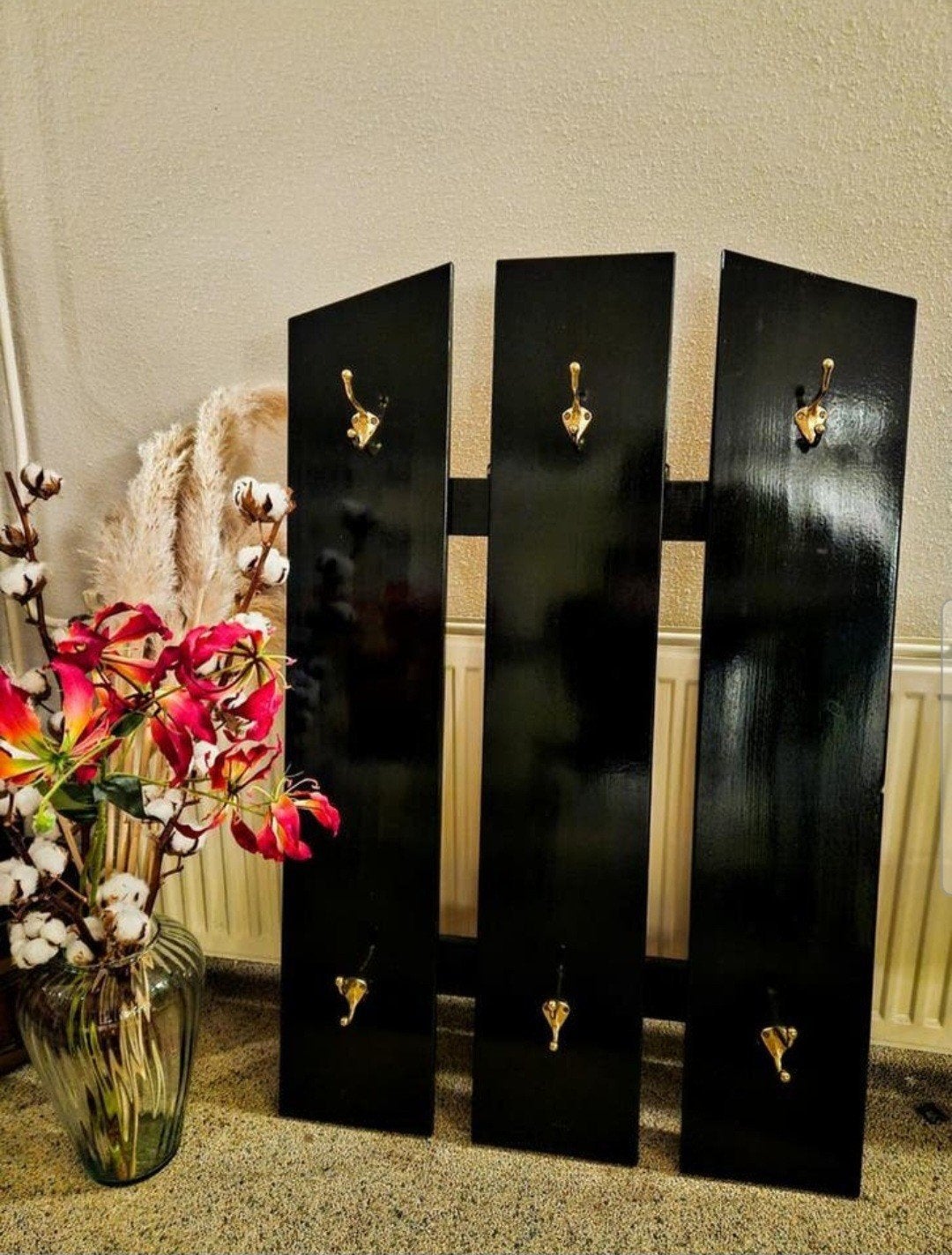 Zwarte kapstok, Huis en Inrichting, Woonaccessoires | Kapstokken, Ophalen, Metaal, Wandkapstok, Minder dan 100 cm