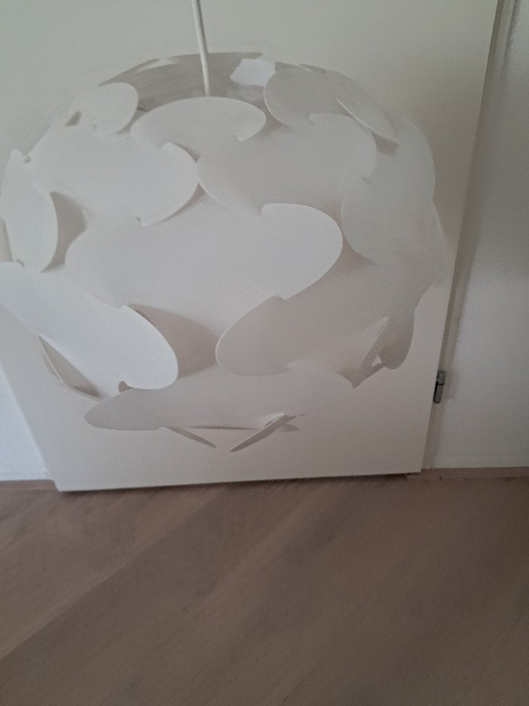 Witte hanglamp, Ophalen, Zo goed als nieuw, Kunststof, E27 (groot)