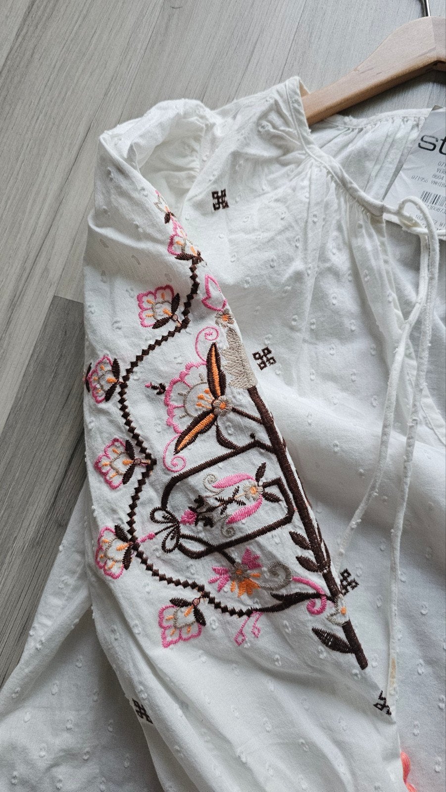 Witte blouse met borduursels en kwastjes - The Stone, Maat 38/40 (M), Wit, The Stone, Nieuw
