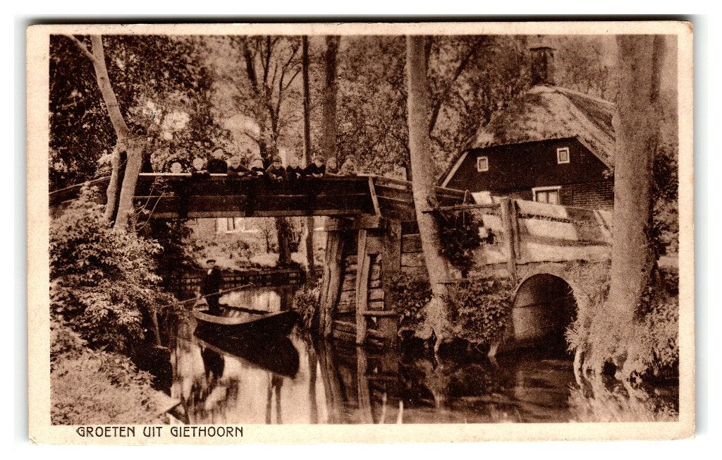 Giethoorn, Groeten uit Giethoorn, Verzenden, 1920 tot 1940, Gelopen, Overijssel