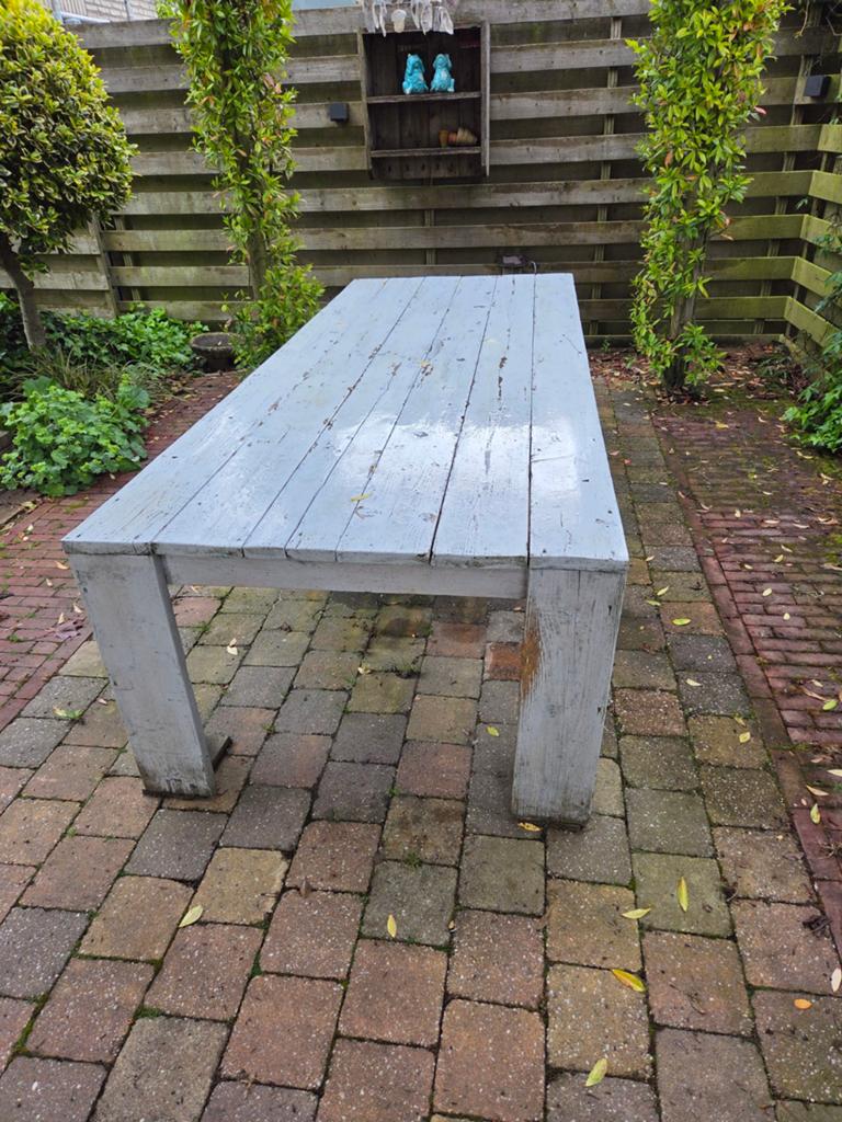 Steigerhouten tuintafel, Tuin en Terras, Tuintafels, Ophalen, Gebruikt, Rechthoekig, Hout