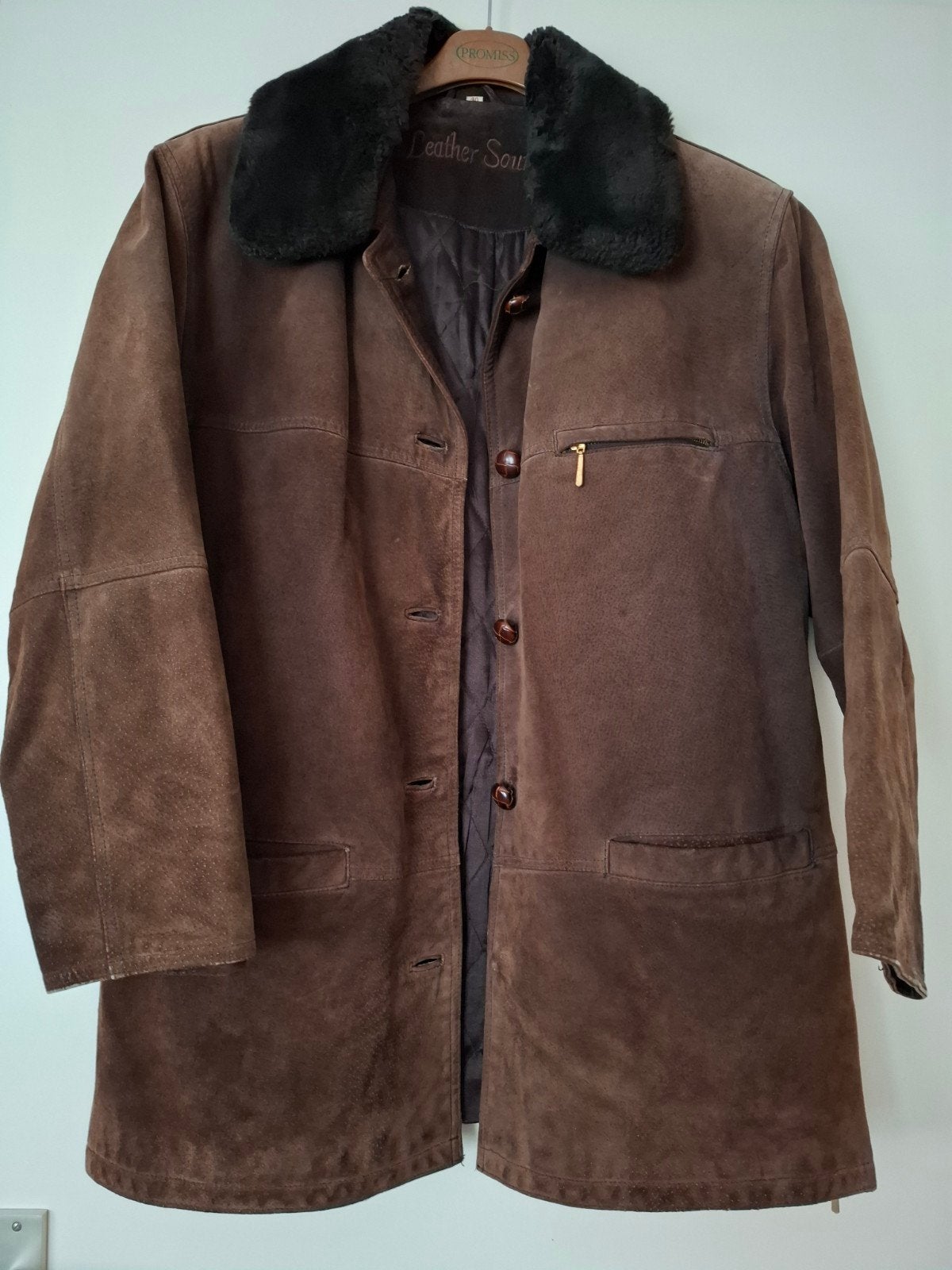 Dames winterjas ( suede ) mt 40, Ophalen of Verzenden, Gedragen, Maat 38/40 (M), Bruin