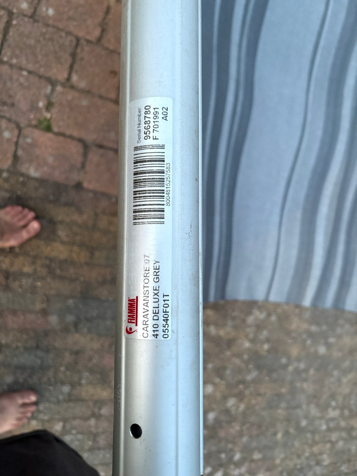 Fiamma Caravanstore 410 Deluxe Grey Luifel, Ophalen, Gebruikt