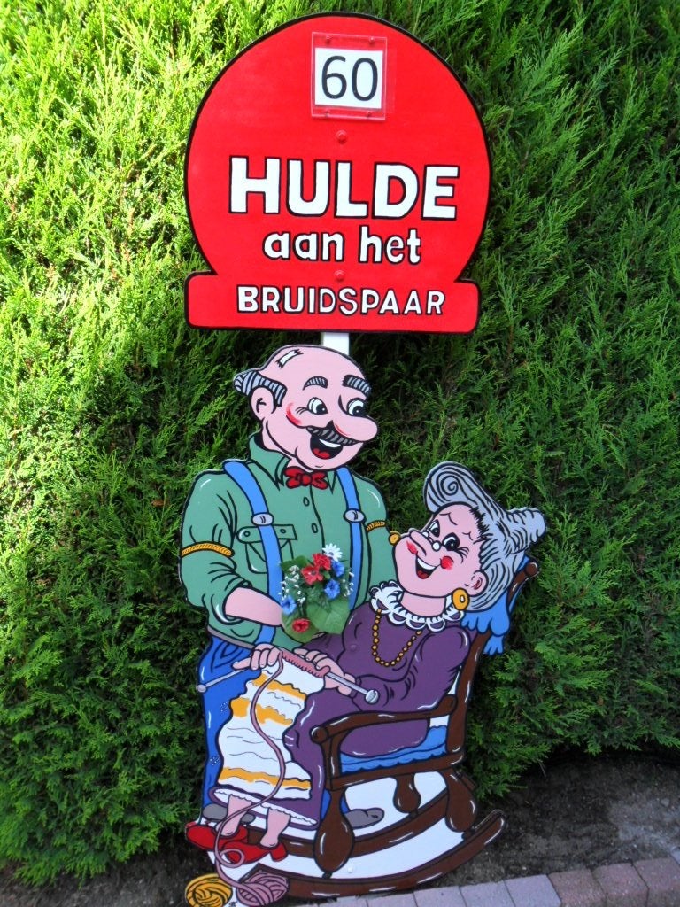 60 jarig huwelijk feestartikelen / tuinversiering bruidspaar, Ophalen, Nieuw, Abraham of Sarah