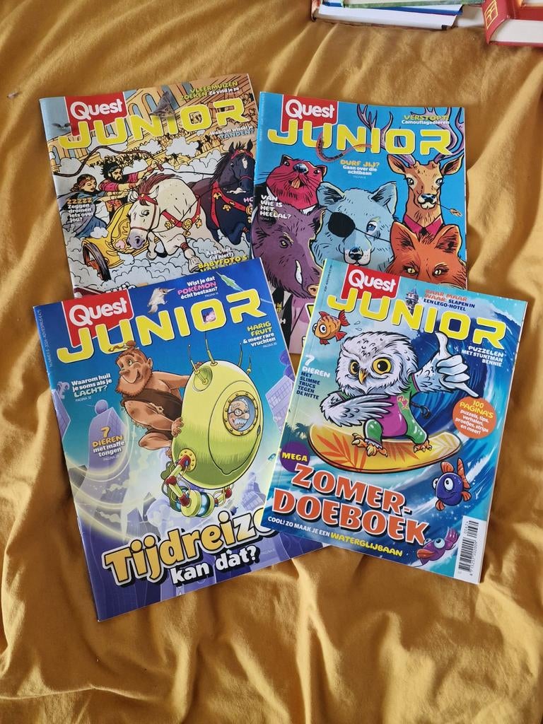 Quest Junior tijdschriften 3x en 1 zomer doekboek, Ophalen of Verzenden