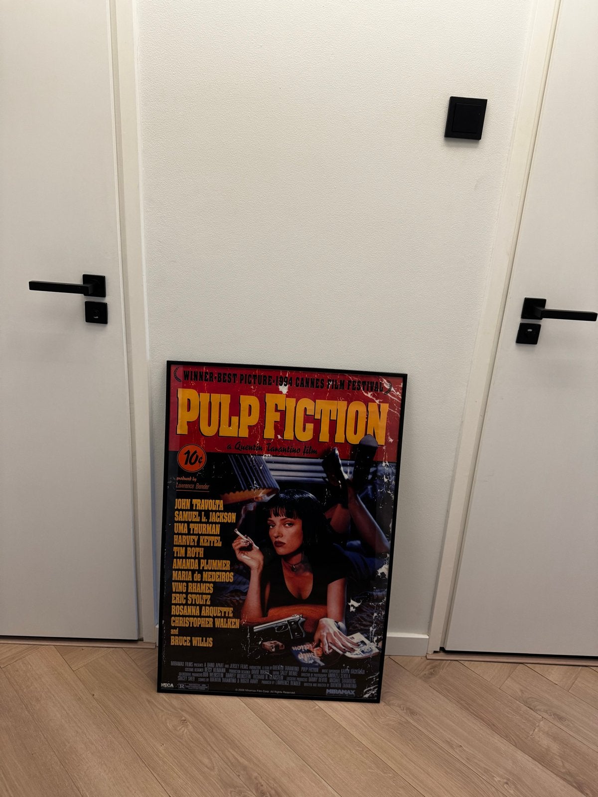 Pulp Fiction poster inclusief lijst - 91,5x61cm, Verzamelen, Ophalen, Rechthoekig Staand, Met lijst, Deurposter of groter