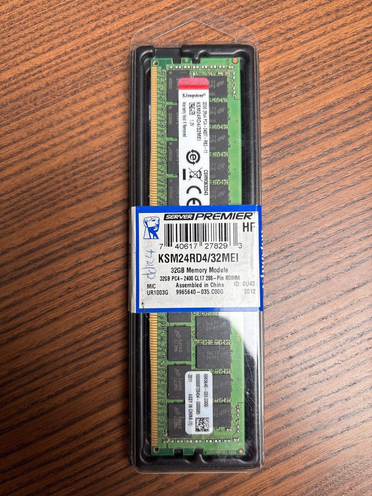 Kingston KSM24RD4/32MEI 32GB DDR4 Server Geheugen Ongeopend, Ophalen, 32 GB, Server, DDR4