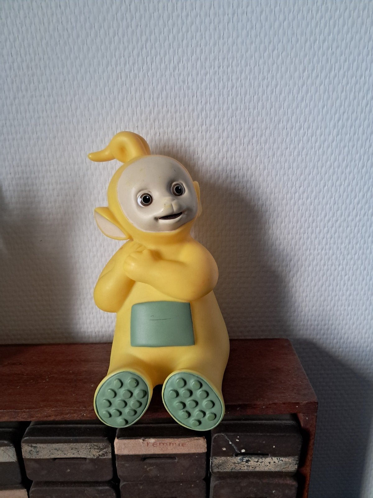 Teletubbie Laa-Laa speelfiguur met geluid, Ophalen of Verzenden, Gebruikt, Overige typen, Met geluid
