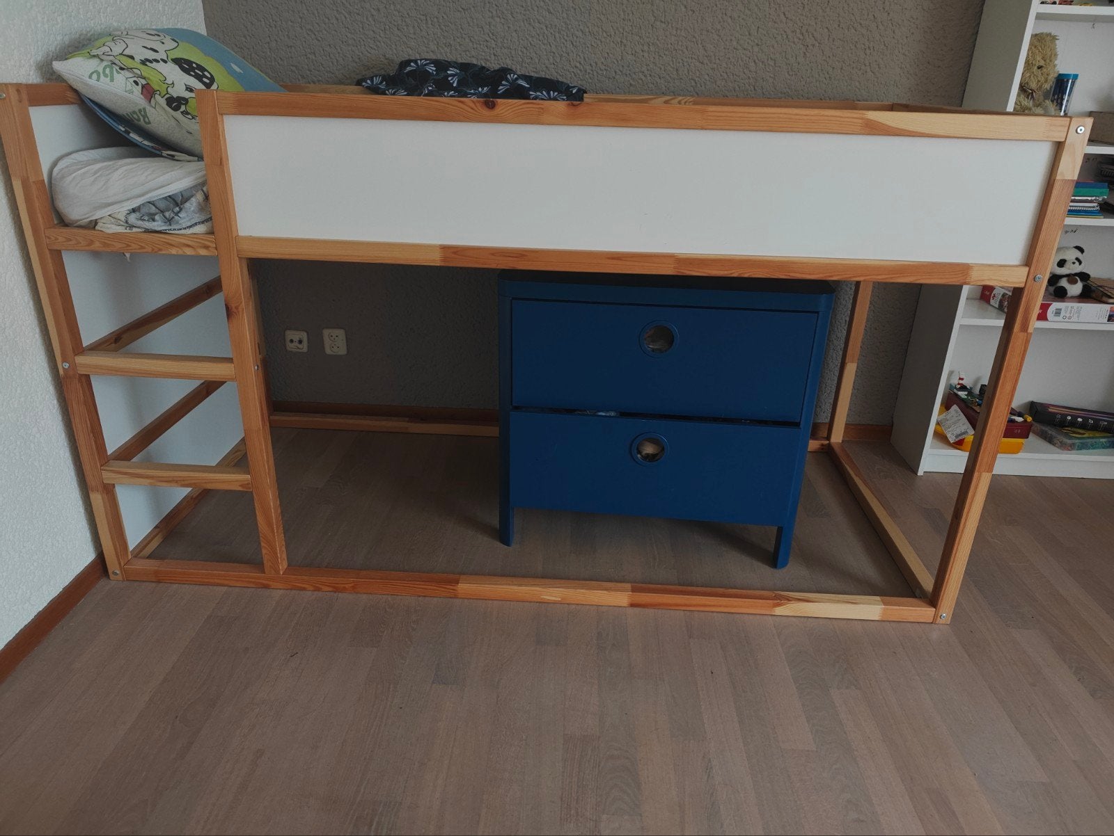 Houten hoogslaper, Ophalen, 100 cm, Hoogslaper, Eenpersoons