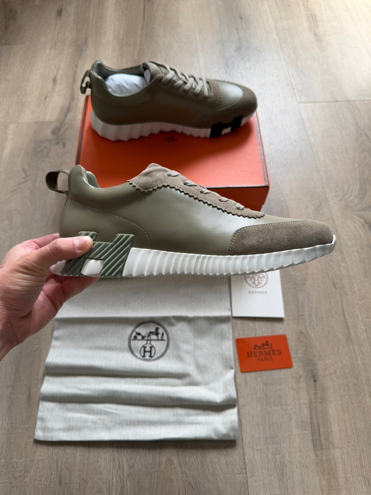 Hermes Bouncing Sneaker Dark Green 43, Verzenden, Zo goed als nieuw, Overige kleuren