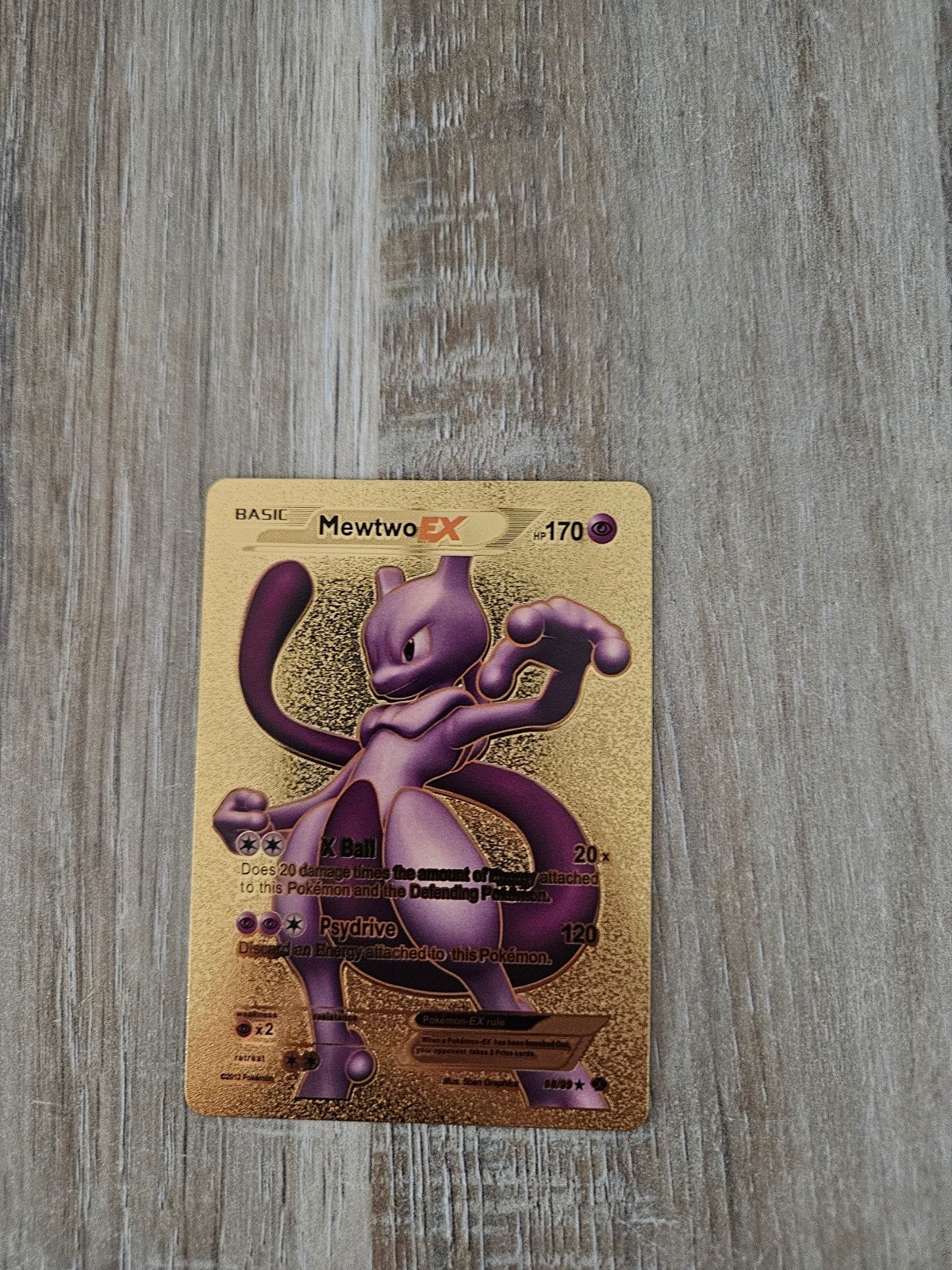 Mewtwo EX gouden pokemon kaart, Ophalen of Verzenden, Zo goed als nieuw
