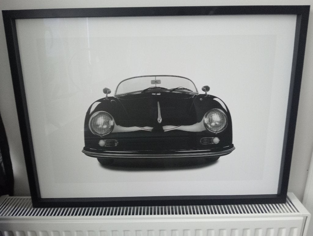Porsche 356 black Martijn van Dam, Ophalen of Verzenden, Poster, Fotografie, Ingelijst