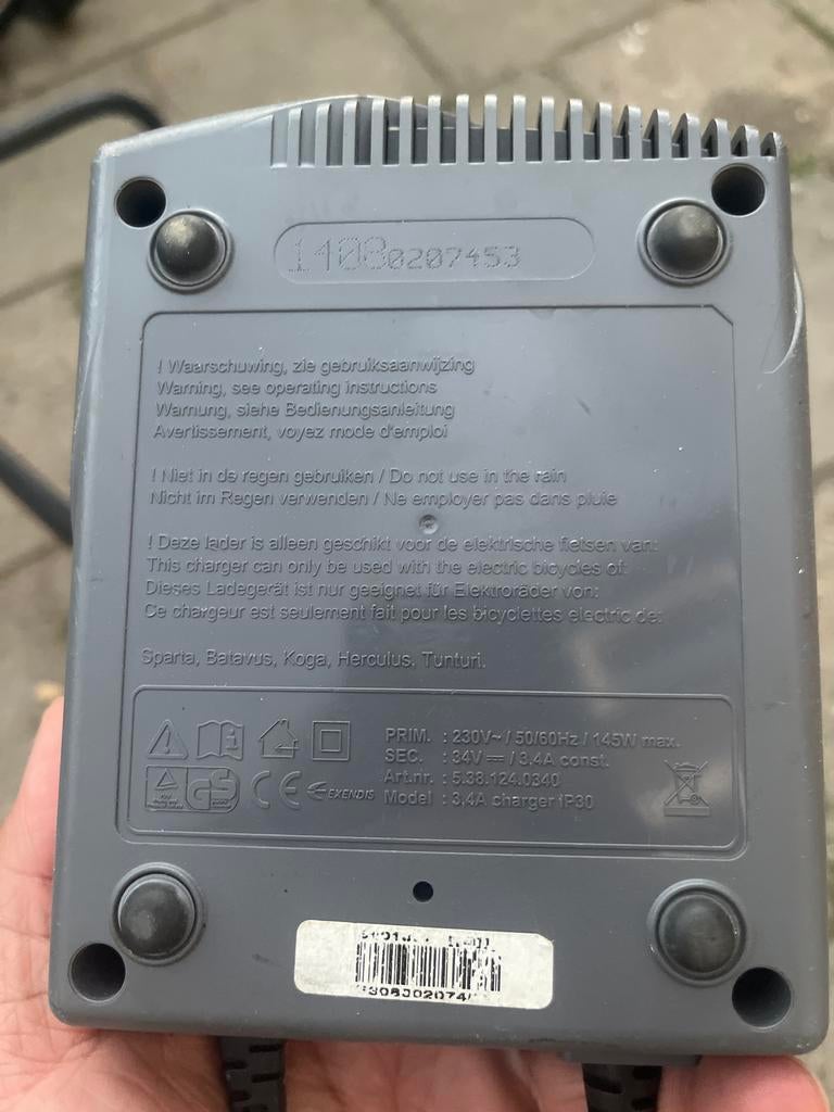 E-Bike Oplader Sparta Batavus Koga Hercules Tunturi, Fietsen en Brommers, Ophalen of Verzenden, Gebruikt