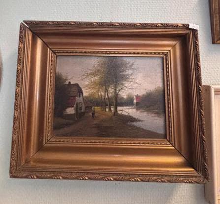 Schilderij Drents Landschap - Klassiek Olieverf, Antiek en Kunst, Ophalen of Verzenden