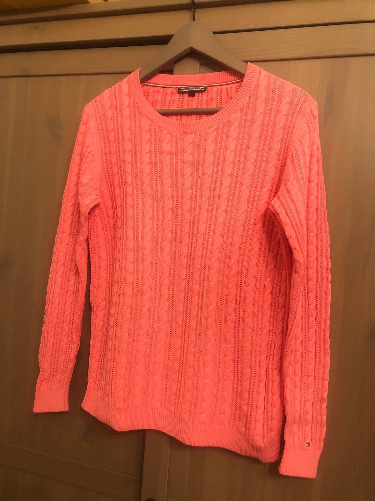 Kabel trui Tommy Hilfiger klassiek roze S zgan, Ophalen of Verzenden, Zo goed als nieuw, Maat 36 (S), Roze