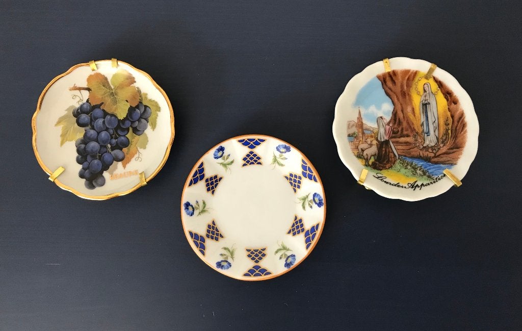 Mini porseleinen bordje met bloemetjes, Ophalen of Verzenden