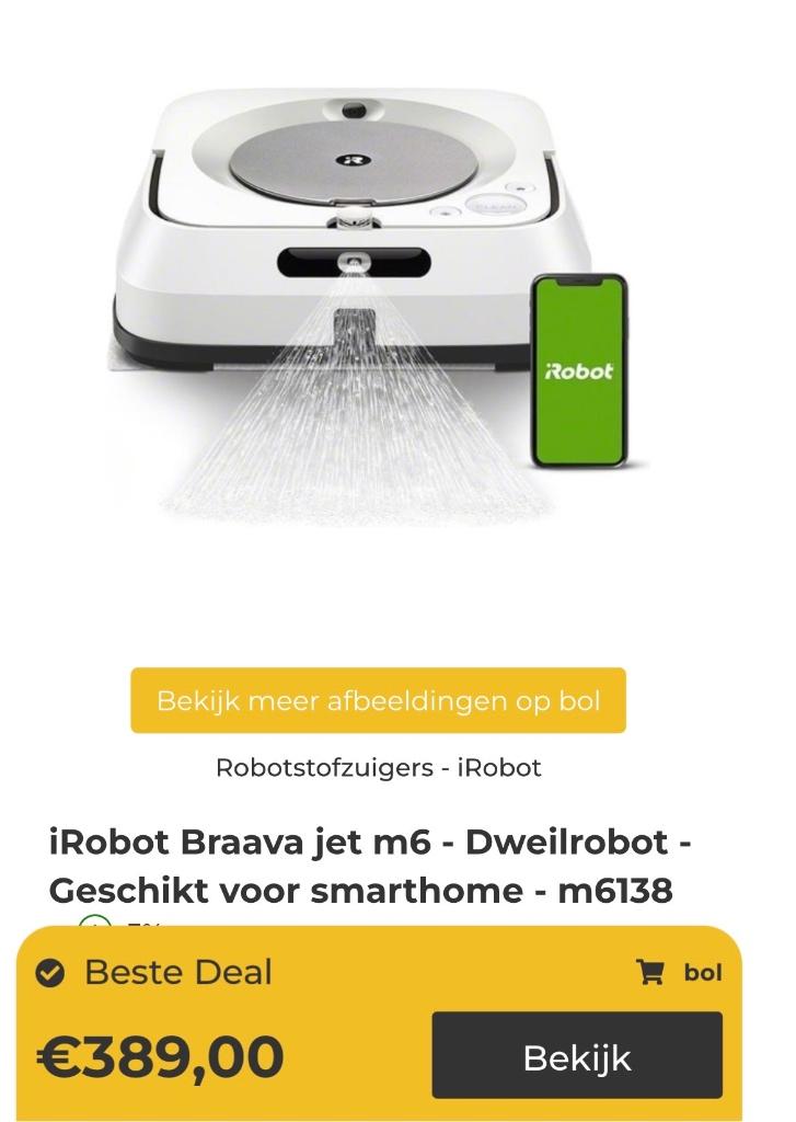 Dweilrobot, Ophalen, IRobot, Waterstofzuiger, Gebruikt