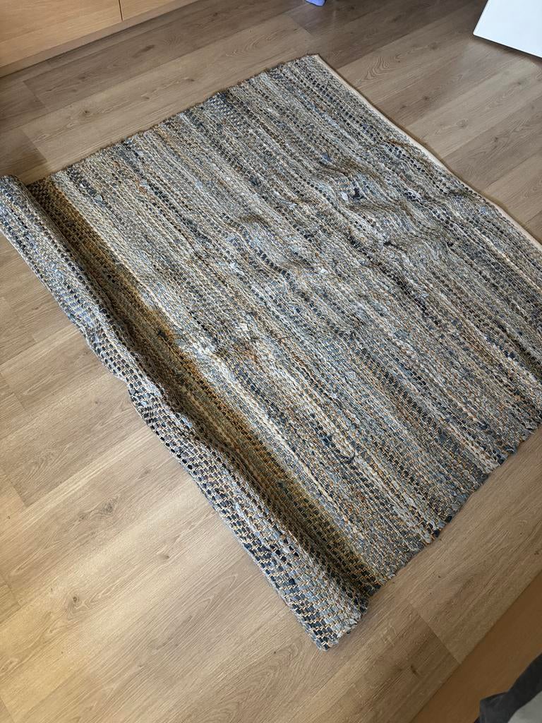 Rocaflor gerecyclede spijkerbroeken vloerkleed blauw 160x230, Blauw, 150 tot 200 cm, Ophalen of Verzenden, Rechthoekig