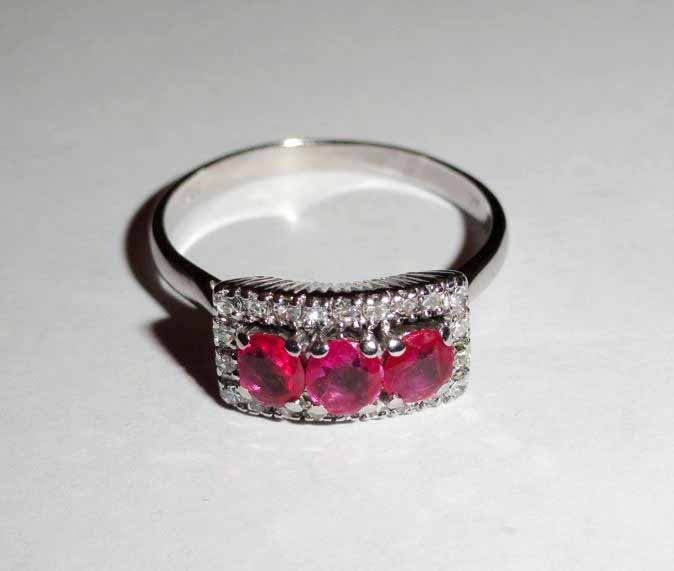 Ring Robijn Witgoud 18 karaat, 18 tot 19, Overige kleuren, Verzenden, Zo goed als nieuw