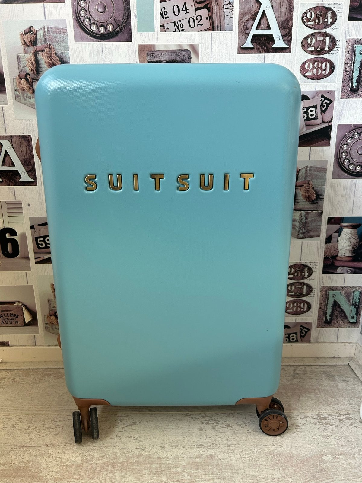 Suitsuit Fab Seventies koffer Reef Water Blue 66 cm + hoes, 30 cm of meer, Blauw, Zo goed als nieuw, 60 tot 80 cm